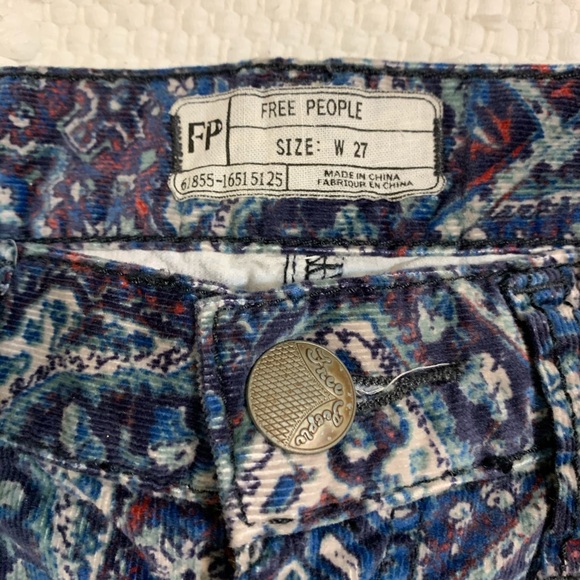 Free People Paisley Corduroys - Picture 3 of 4